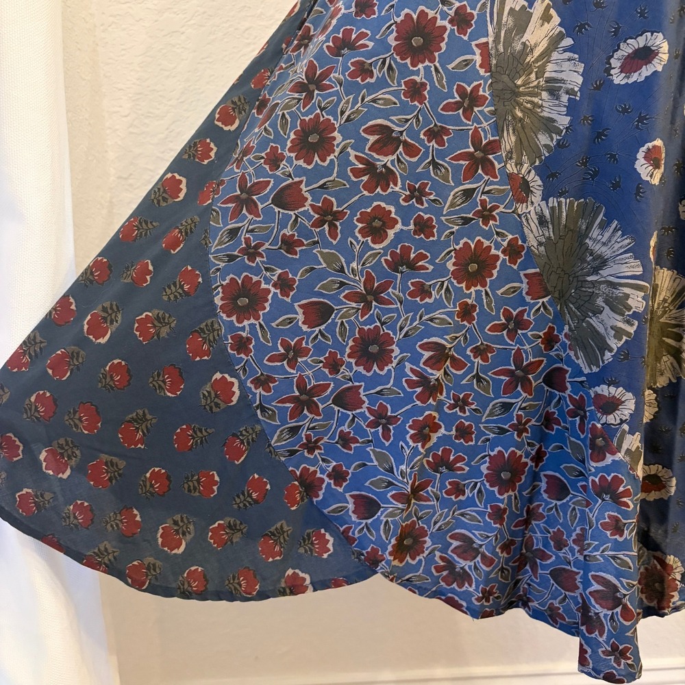 Sundance Maxi Skirt 4 Hippie Boho Patchwork Floral Prairie 90s Vintage Cotton - Picture 2 of 13